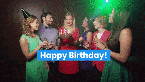 Happy Birthday Cheers Cake Funny Greeting GIF