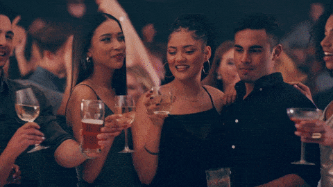 Happy Birthday Cheers Wine Party Celebrate Friends GIF