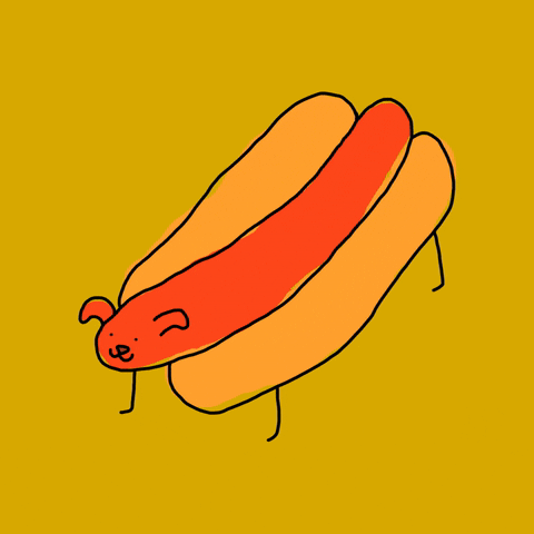 Happy Birthday Dachshund Hotdog Bun GIF