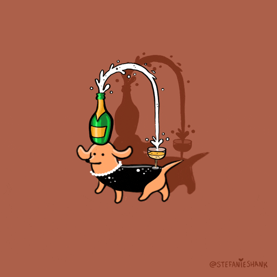 Happy Birthday Dachshund Wine Exhibition GIF