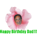 Happy Birthday Dad Rotating Pink Flower GIF