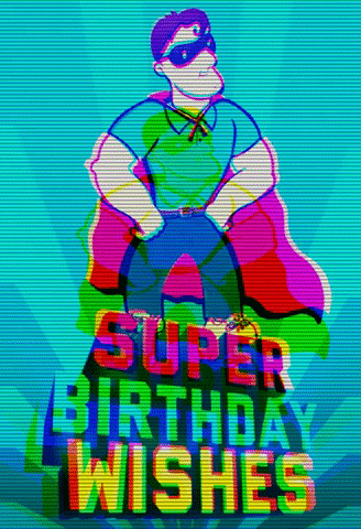 Happy Birthday Dad Superhero GIF