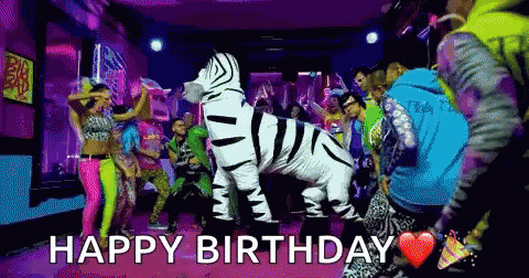 Happy Birthday Dancing Zebra GIF