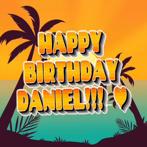 Happy Birthday Daniel Greeting Card with Palm Trees