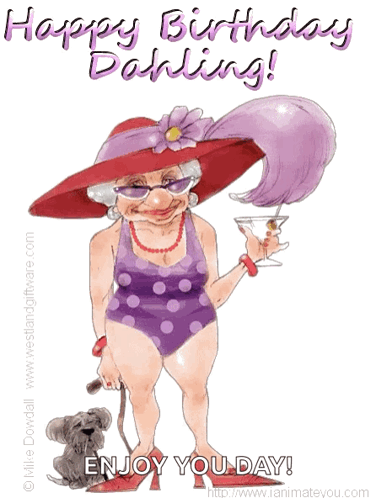 Happy Birthday Darling Elderly Lady