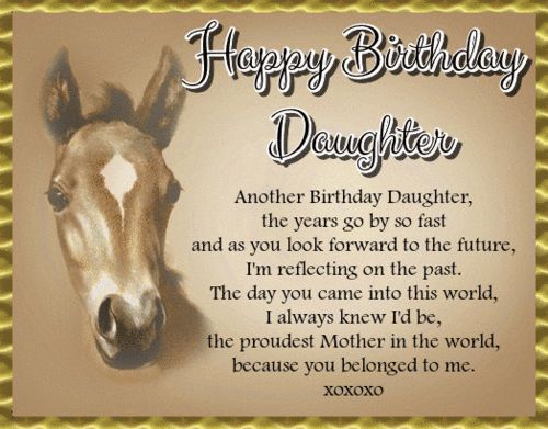 Happy Birthday Daughter Horse Background GIF