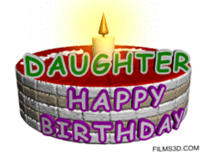 Happy Birthday Daughter Blue Rose Background GIF
