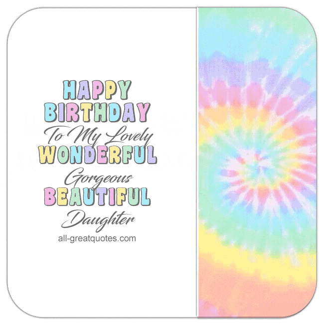 Happy Birthday Daughter Spiral Rainbow Creative Art GIF