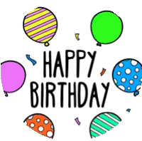 Happy Birthday Dear Friend Balloons GIF