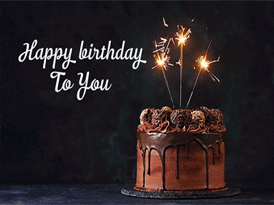 Happy Birthday Dear Friend Chocolate Cake GIF