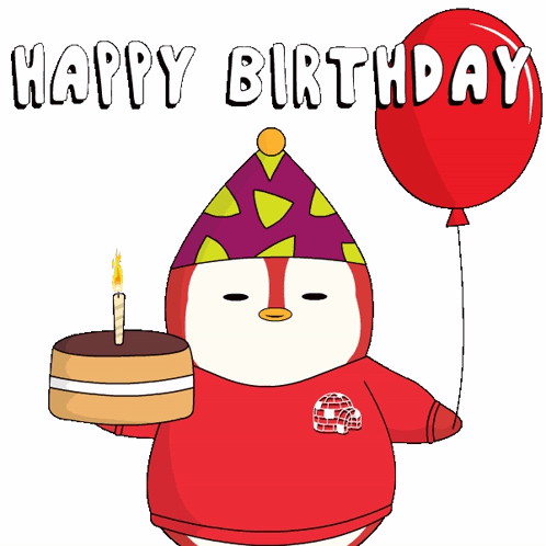 Happy Birthday Dear Friend Pudgy Penguin GIF