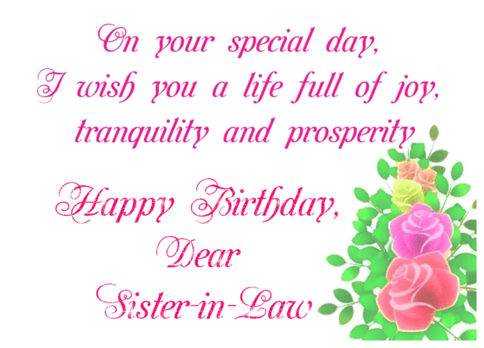 Happy Birthday Dear Sister In Law Wishes GIF | GIFDB.com