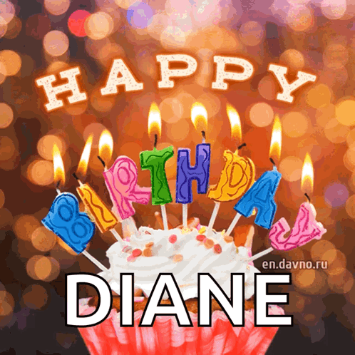 Happy Birthday Diane Cupcake Greeting Card