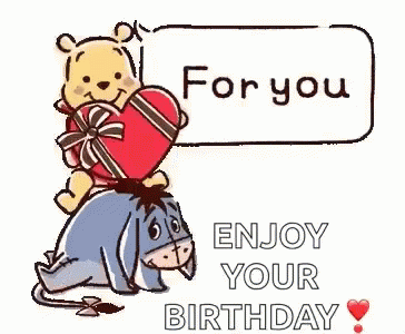 Happy Birthday Disney Winnie And Eyore GIF