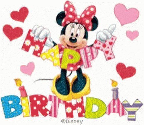 Happy Birthday Disney Minnie Mouse Banner GIF