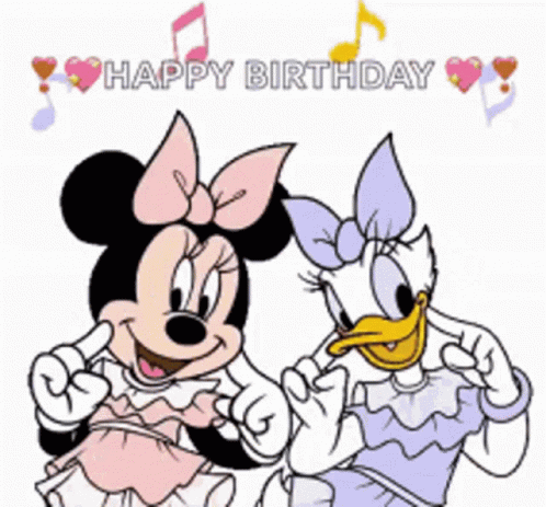 Happy Birthday Disney Minnie And Daisy Dancing GIF