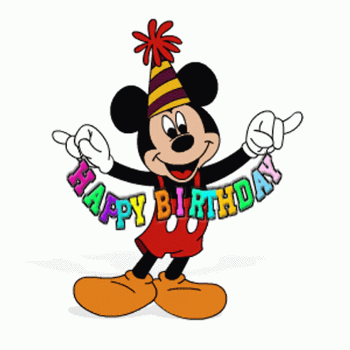Happy Birthday Disney Mickey Mouse Banner GIF