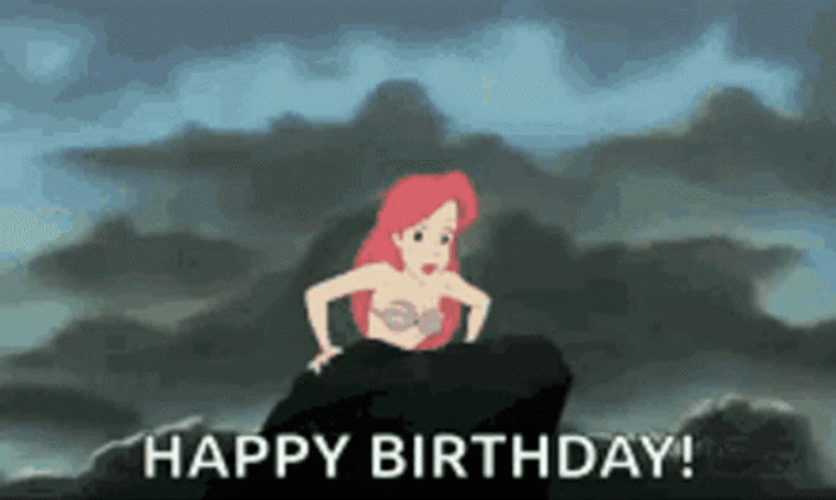 Happy Birthday Disney Princess Ariel Little Mermaid GIF