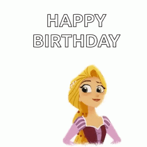 Happy Birthday Disney Rapunzel Cake GIF