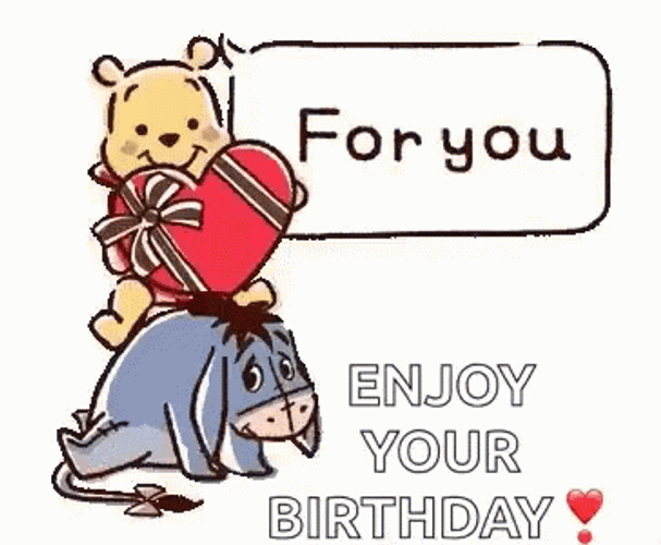 Happy Birthday Disney Winnie And Eyore GIF
