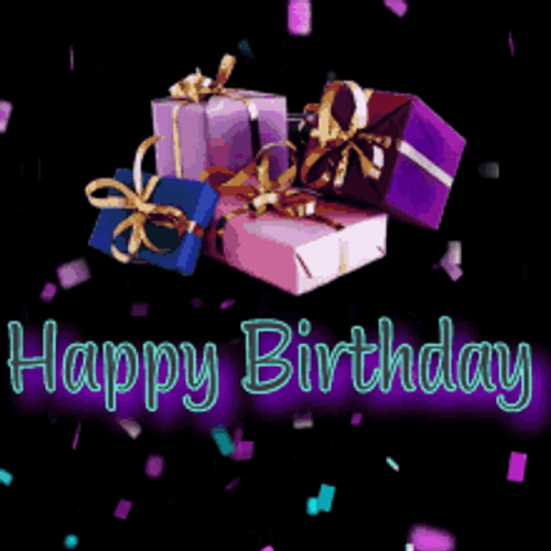 Purple Shoe Glitter Happy Birthday Diva GIF