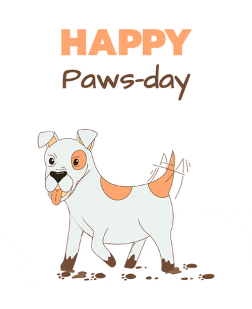 Happy Birthday Dog Paws Day GIF