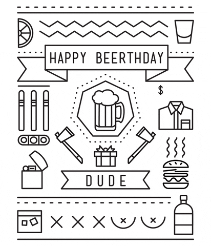 Happy Birthday Dude Beer Mobile Artwork GIF