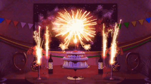 Happy Birthday Fireworks Meme GIF