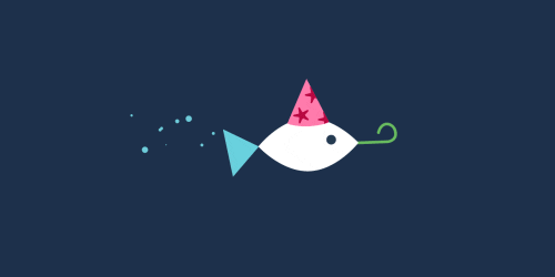 Happy Birthday Fishing Animation GIF