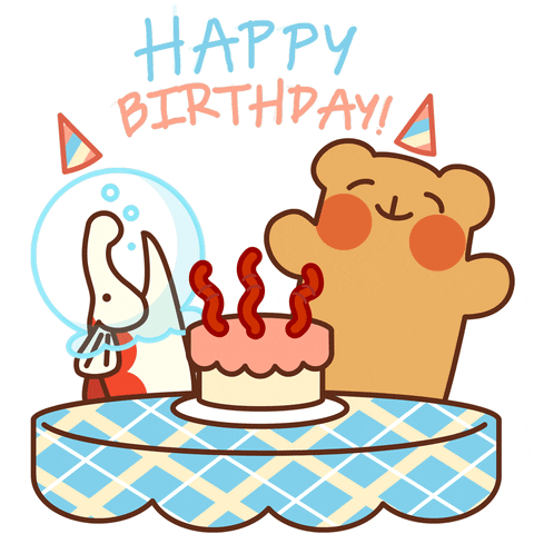 Happy Birthday Fishing Party Cake GIF