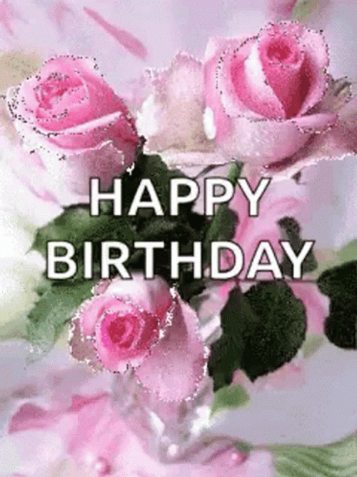 Happy Birthday Animated Gif Image with Flowers  Happy birthday wishes  photos, Happy birthday wishes images, Birthday wishes gif