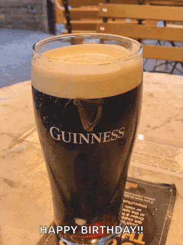 Happy Birthday Foamy Beer Glass GIF