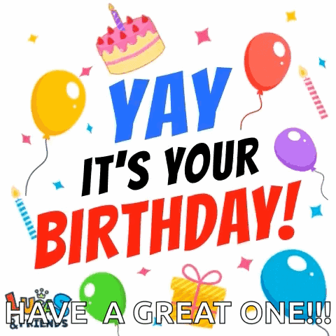 Happy Birthday Friend Colorful Balloons GIF