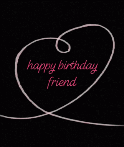 Happy Birthday Friend Minimalist Heart GIF
