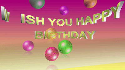 Happy Birthday Friend Moving Golden Text GIF