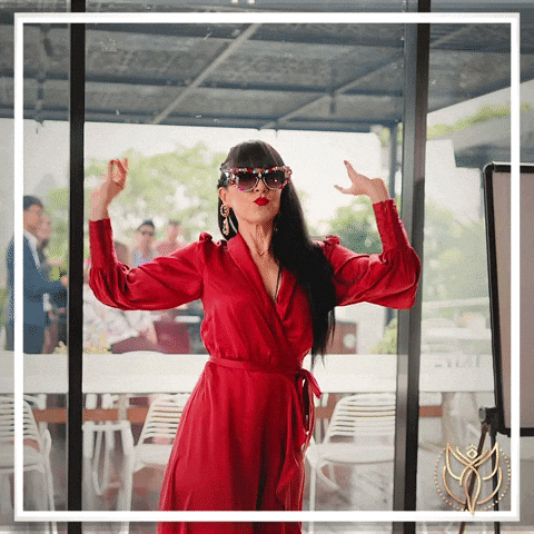 Happy Birthday From Girl Wearing Red Dress GIF