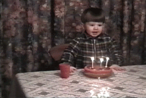 Happy Birthday Funny Boy Head Bang Candle Blow GIF