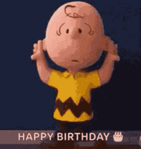 Happy Birthday Funny Charlie Brown Dancing GIF