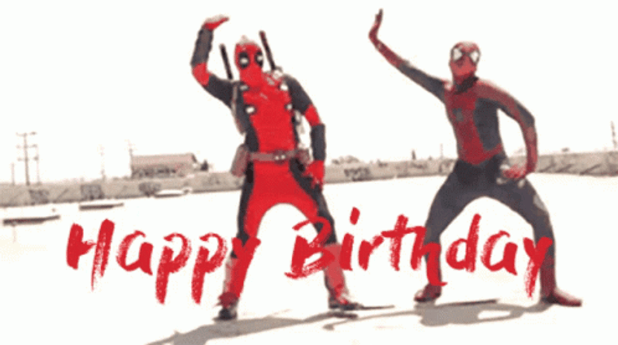 Happy Birthday Funny Dance Spider-man GIF