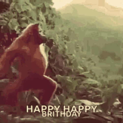 Happy Birthday Funny Dancing Gorilla GIF