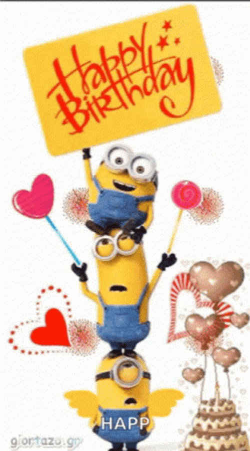 Happy Birthday Funny Minions GIF
