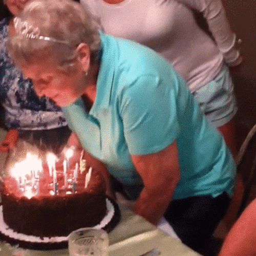 Happy Birthday Funny Prank Grandma Whip Cream GIF