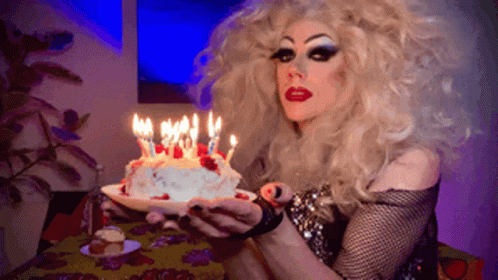 Happy Birthday Gay Blowing Cake Candles GIF