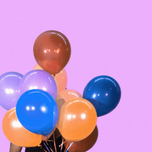 Happy Birthday Gay Holding Balloons GIF
