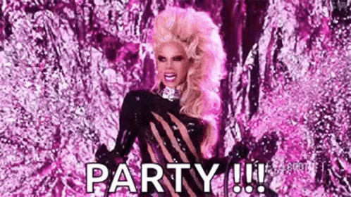 Happy Birthday Gay Rupaul Confetti GIF