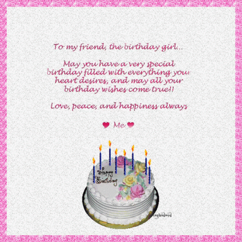 Happy Birthday Girlfriend Love Peace Happiness Always GIF