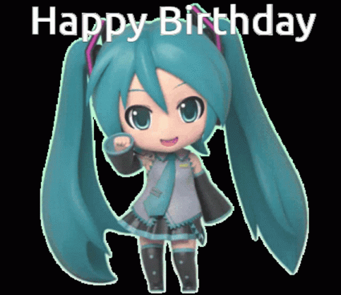 Happy Birthday Greeting Card With Cartoon Girl