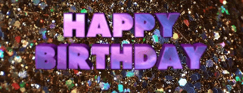 Happy Birthday Greeting With Confetti Background GIF