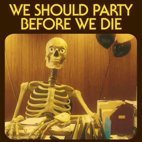 Happy Birthday Halloween Party Creepy Skeleton GIF