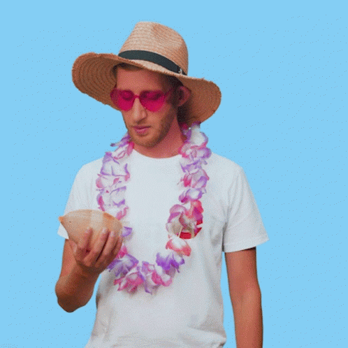 Happy Birthday In Hawaiian Calling Through Shell GIF